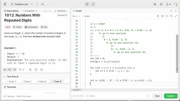 leetcode 1012 Numbers With Repeated Digits