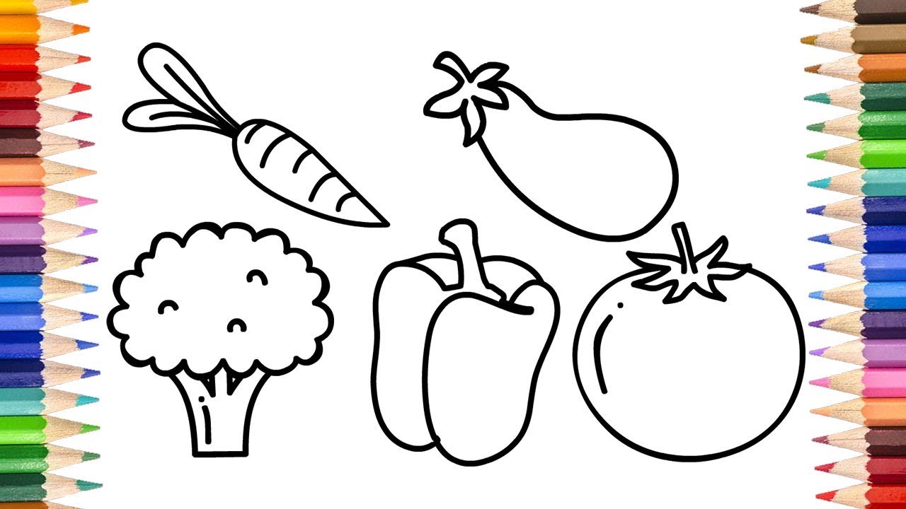 Vegetables Drawing for Step by Step Easy|How to Draw Vegetables|Five