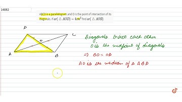 ABCD is a parallelogram and O is the point of intersection of its diagonals. If `ar(triangle AO...