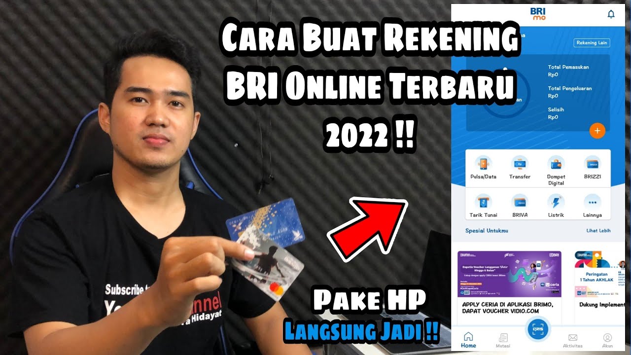CARA MEMBUAT REKENING BRI ONLINE | TERBARU 2022 CUKUP PAKAI HP !! 