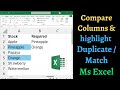 How to compare columns &amp; highlight duplicates or Match in Ms Excel [✅ Solved]
