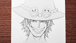 Easy Anime Sketch How To Draw Ace - One Piece Step-By-Step
