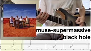 How to play- Supermassive Black Hole by Muse (with tabs on screen) guitar tutorial