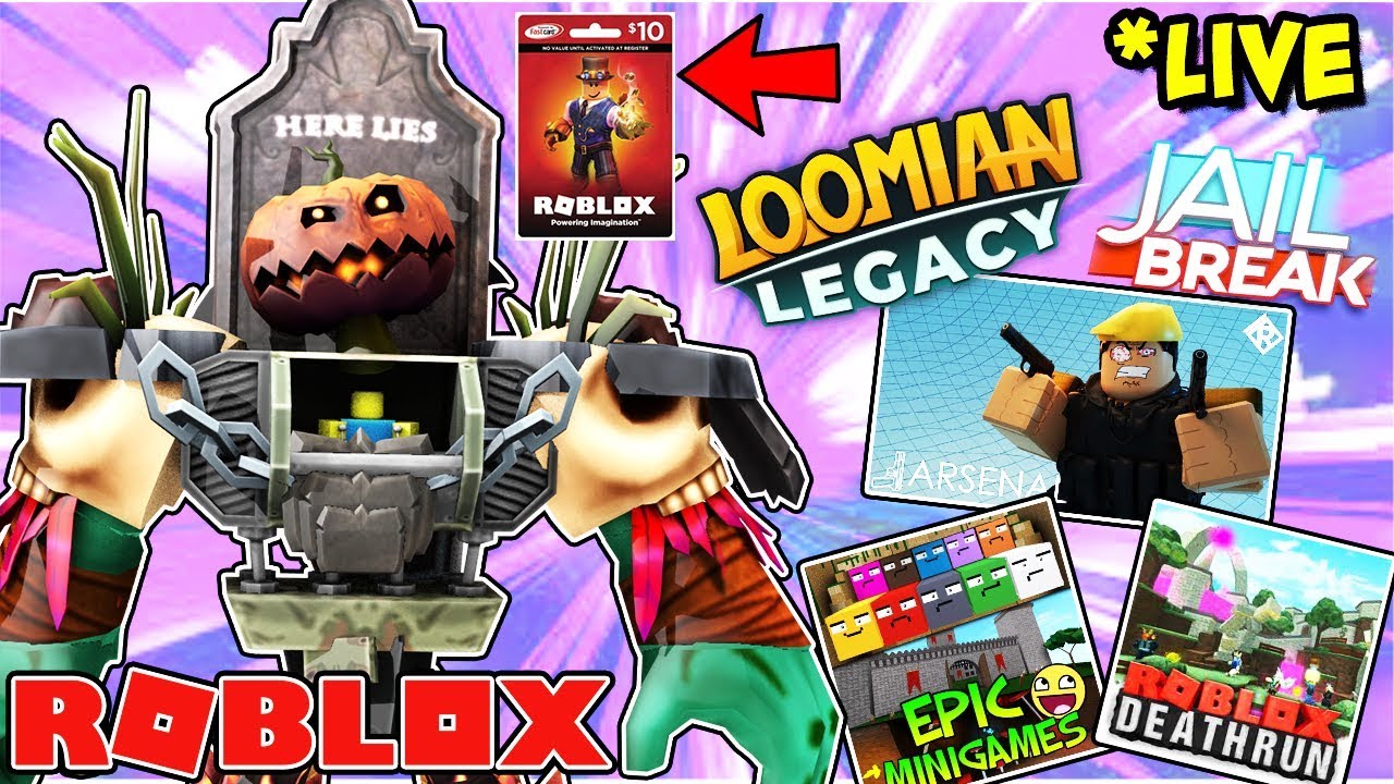Roblox Live Stream Vote Various Games Play Along Loomian Legacy Arsenal Jailbreak Robux Youtube - roblox news hurry free limited item rb battles shield of wisdom