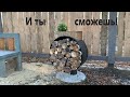 Необычная дровница с цветником и кормушкой!