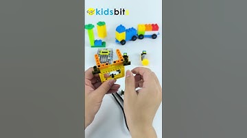 The full tutorial for ultrasonic controlled block fans is here!🤖#shorts #kidsbits #stem #lego #robot