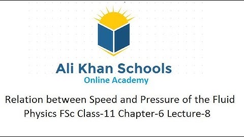 Relation between Speed and Pressure of the Fluid | Physics FSc Class-11 Chapter-6 Lecture-8
