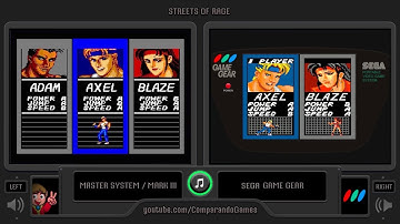 Streets of Rage (Master System vs Game Gear) Side by Side Comparison