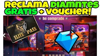 Reclama gratis 100 DIAMANTES + voucher de diamantes pase elite camino celestial free FIRE