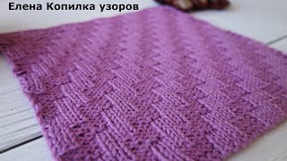 картинка: Простой рельефный узор спицами Лестница /Simple relief pattern with knitting needles