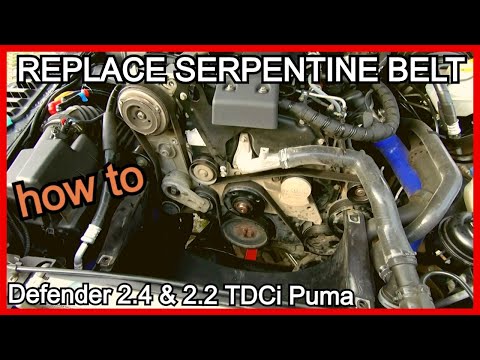 How to REPLACE SERPENTINE BELT on DEFENDER PUMA 2.4 TDCi | Land Rover Defender | Maintenance series