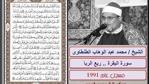 الشيخ محمد عبد الوهاب الطنطاوى   سورة البقرة     ربع الربا 1991