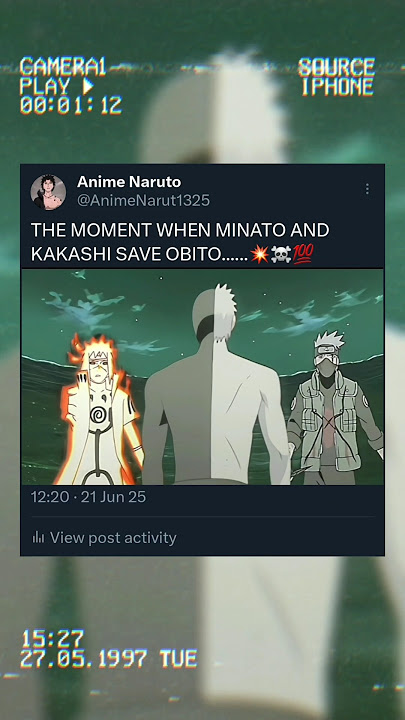 THE MOMENT WHEN MINATO AND KAKASHI SAVE OBITO IN #anime #naruto