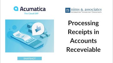 Acumatica Cloud ERP - Processing Receipts in Accounts Receivable