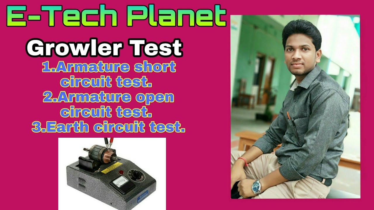 Armature short circuit, open circuit and earth circuit test with the
