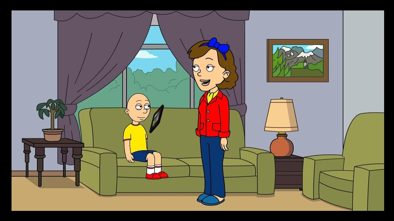 Caillou breaks his mom's phone/grounded YouTube