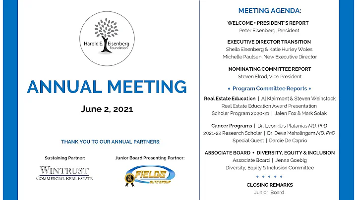 Harold E. Eisenberg Foundation | 2021 Annual Meeting
