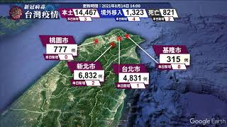 新冠病毒台灣疫情|更新時間 2021/08/14 14:00