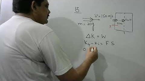 A bullet of mass 20 g moving with a speed of 150 ms-1 strikes a block and comes to rest after