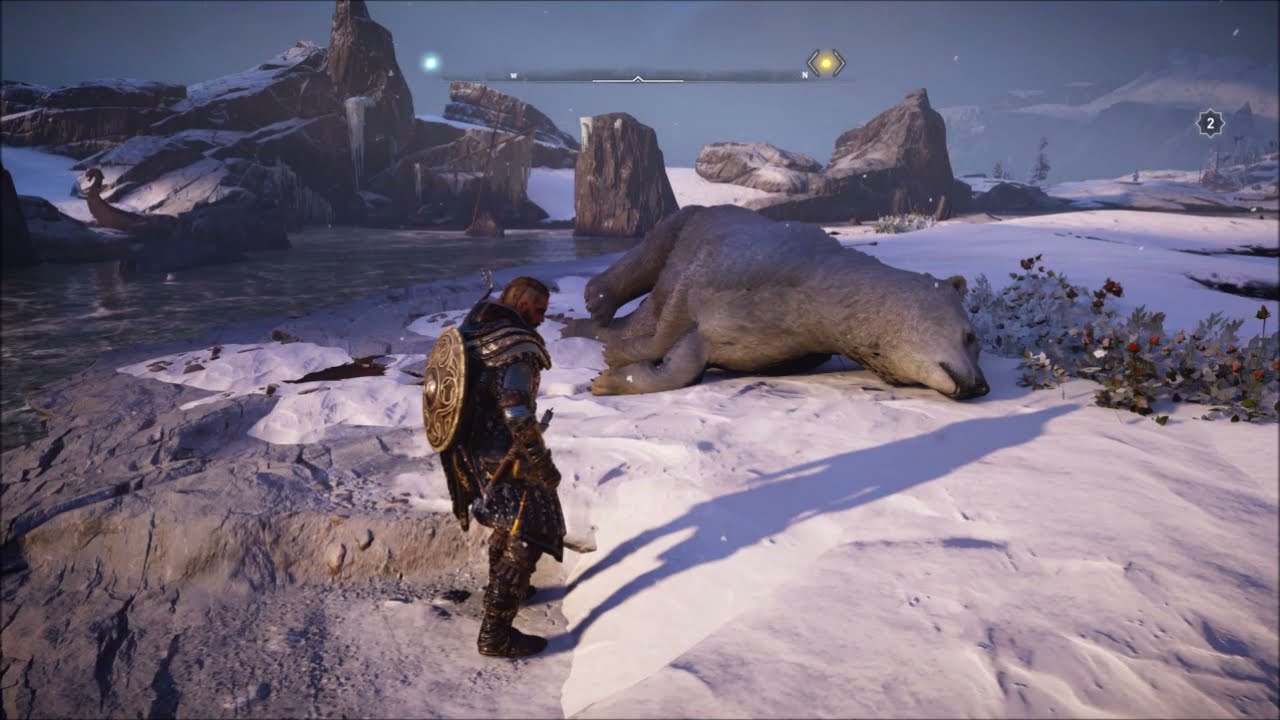 AC Vahalla Easy Victory fighting the polar bear