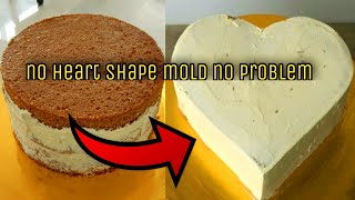 TURN your Round Cake into Heart Shape Cake / No Need Heart Shape Mold