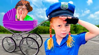 Nastya e la sua solita giornata da poliziotto
