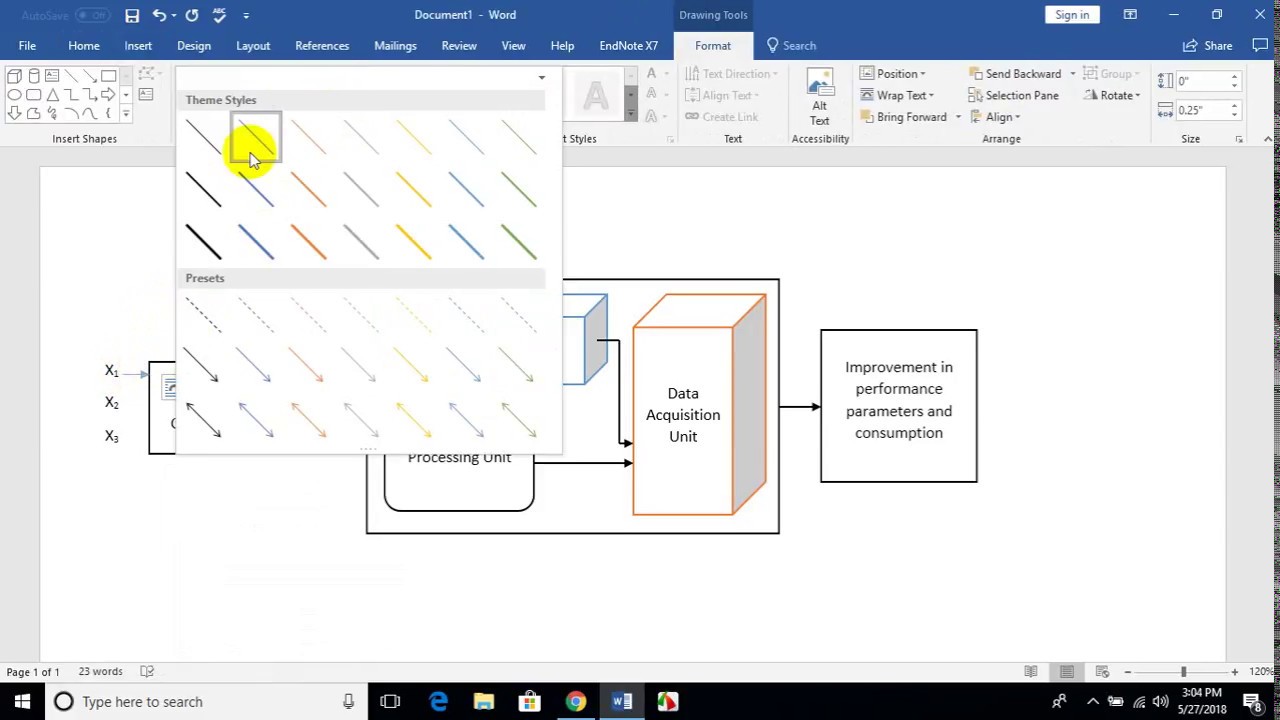 How to make the schematic diagram of a process in Microsoft Word? Zoom