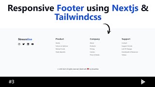 🔴 Responsive Footer using Next.js & TailwindCSS from scratch.