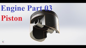SolidWorks Tutorial - Engine Assembly Part 03 - Piston | #solidworks #udimation