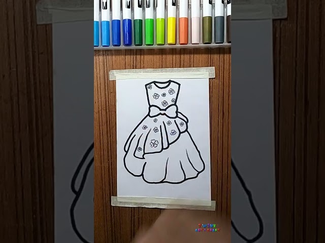 Simple Dresses drawing || Frock Drawing || Barbie Dress Drawing #shorts #shortvideo
