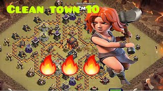 اقوي وأفضل استراتيجية هجوم أرضي مسح تاون ١٠ كلاش اوف كلانسBest strategy clean town 10 clash of clan