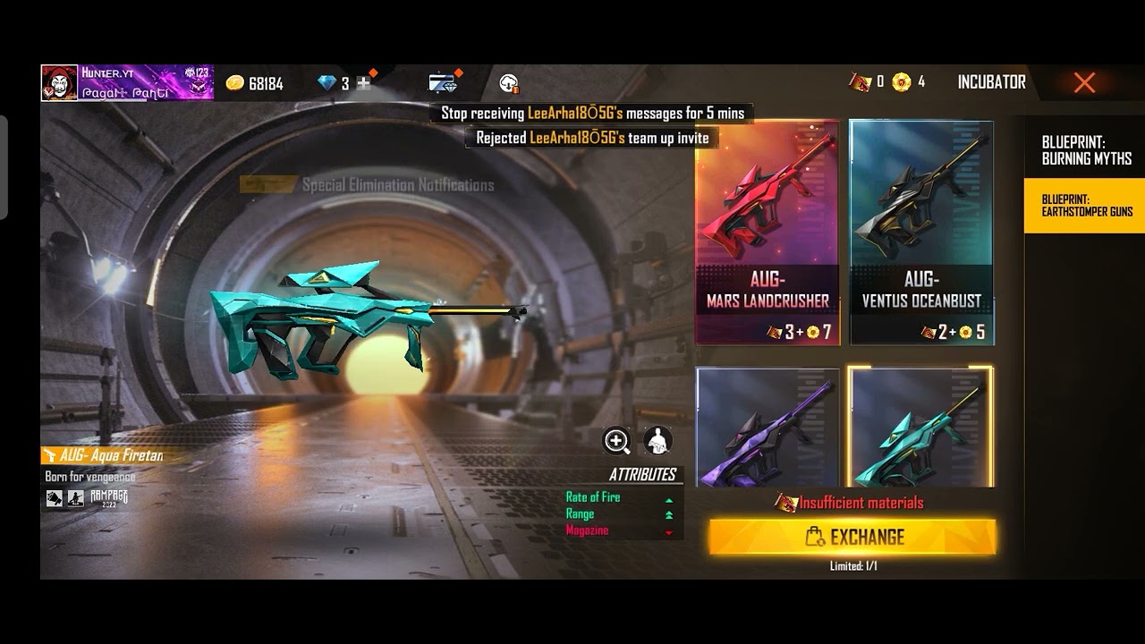 rampage event ka aug ka incubator skin 2022 garena free fire Max