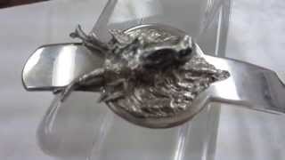 Saxon Stag by Gorham Sterling Silver Soup Ladle Gold Washed Bowl 14"