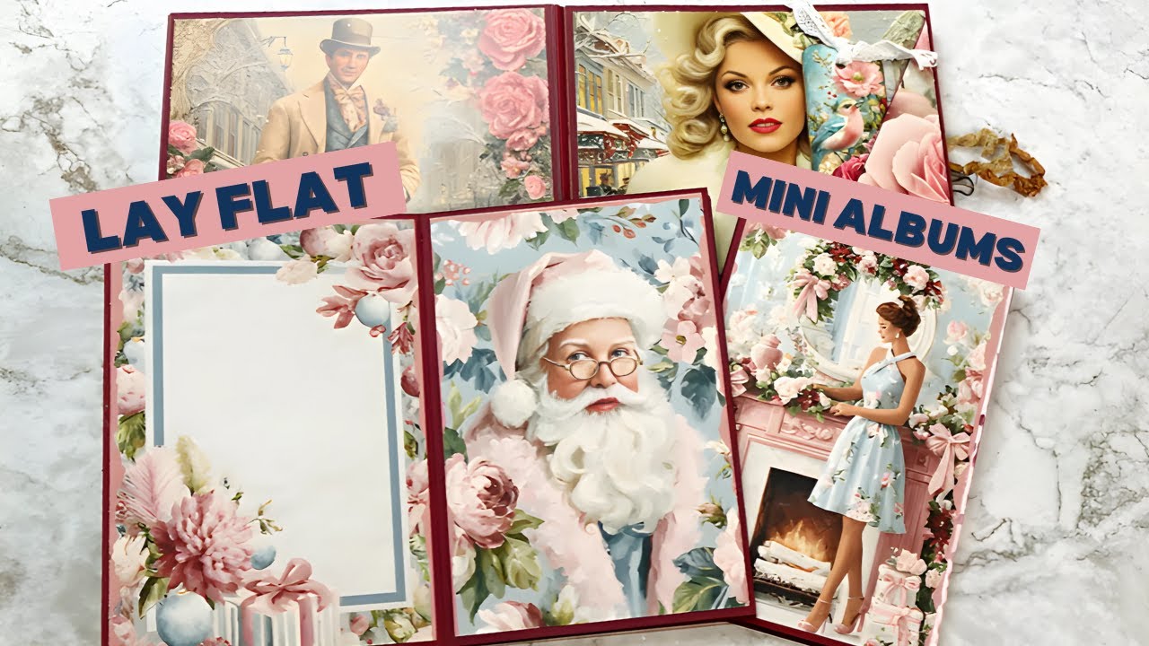How to Make a Lay-Flat Christmas Mini Album | Storybook-Style DIY Scrapbook Tutorial