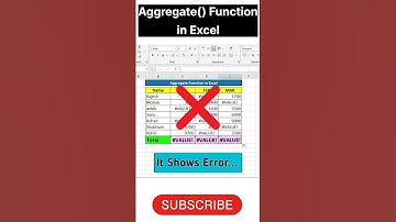 AGGREGATE() Function in Excel#Excel AGGREGATE Formula#Excel#excelformula#exceltutorial#shorts#viral