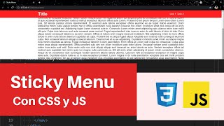 Sticky menu con CSS y JS | Menú pegajoso