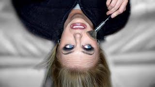 Doing My Makeup UPSIDE DOWN