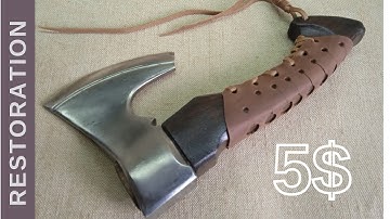 Kitchen Axe Restoration. Axe making rusty. Axe custom.
