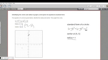 Identifying the center and radius to graph a circle given its equation in standard form