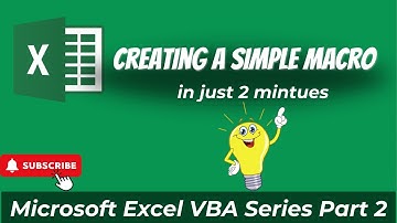 Creating a simple Macro in Microsoft Excel || VBA Series part 2 || Learn Excel Online