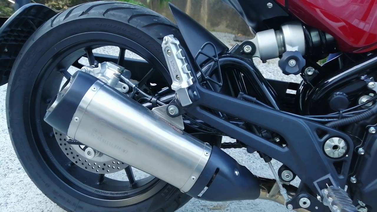 Benelli Leoncino sound with custom stock exhaust - YouTube