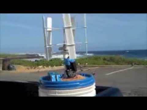 10W VAWT blowing a small wind tunnel test (10W VAWT 吹小型 