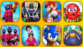 Mario Kart,Scary Prankster,Pixel Combat,Horror Brawl,Bounce Ball,Squid Game,Sonic Boom,Running Pet