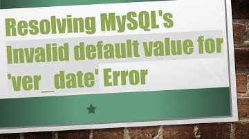 Resolving MySQL