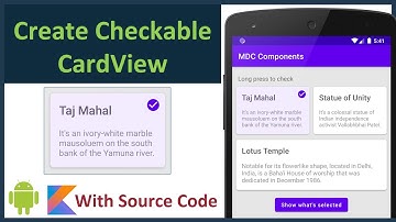 How to make CardView checkable: Android Studio Tutorial (Kotlin)