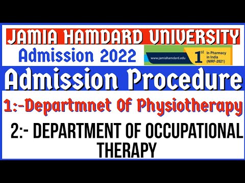 Jamia Hamdard Admission 2022 || Physiotherapy and Occupational Therapy Admission Procedure