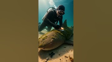 Rescuing a shark trapped in a tire and ocean trash