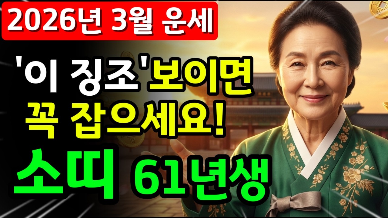 2026년 3월, 61년생 소띠에게 찾아올 '이 신호' 절대 놓치지 마세요! 🚨 (안 보면 평생 후회)