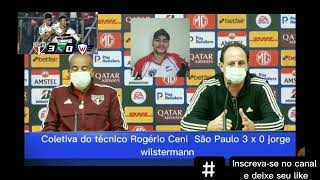 Análise da entrevista coletiva do técnico Rogério Ceni após São Paulo 3x 0 jorge wilstermann.