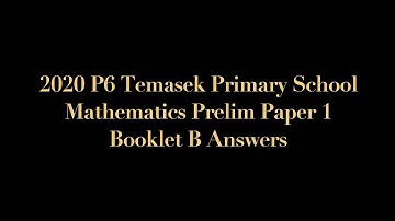 2020 P6 Temasek Primary School